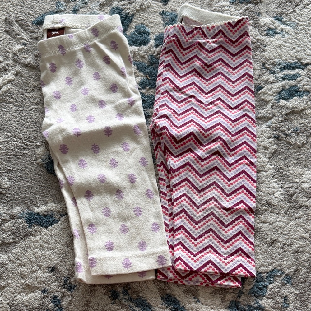 Tea Collection Cream and Pink Leggings Set
